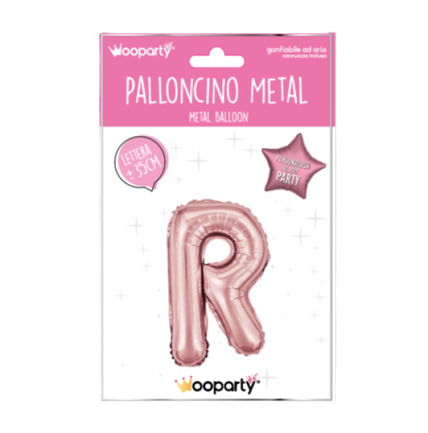 Palloncino lettera R Oro Rosa metal 35cm