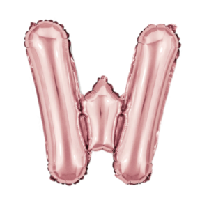 Palloncino lettera w oro rosa metal 35cm