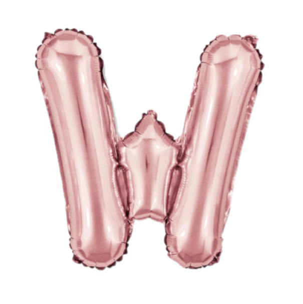 Palloncino lettera W Oro Rosa metal 35cm