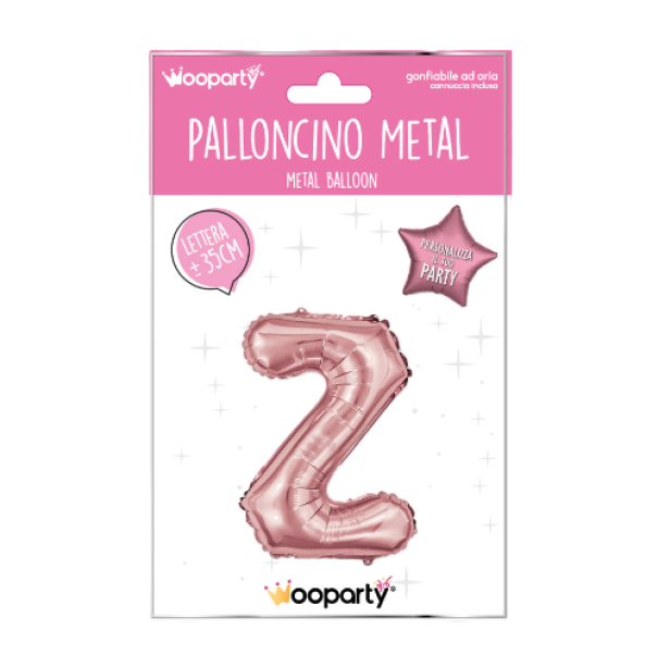 Palloncino lettera Z Oro Rosa metal 35cm