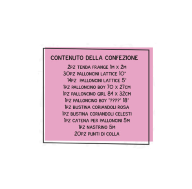 Set Party Boy or Girl u2013 47 Pezzi | 2 Tende a Frange 1x2m, 45 Palloncini, Coriandoli Rosa e Celesti, Palloncini u201cBoy or Girl?u201d, Accessori Decorativi per Gender Reveal e Baby Shower