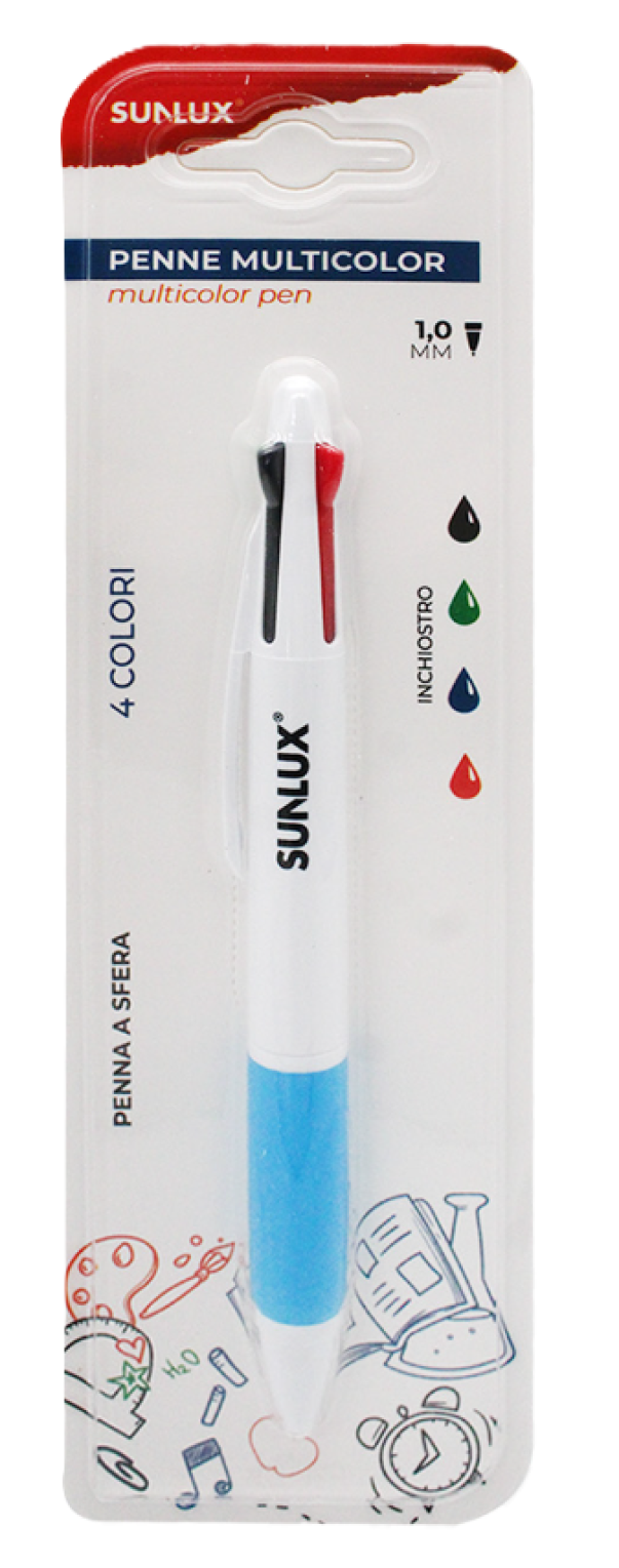 Penna a sfera 4 colori Sunlux 1mm