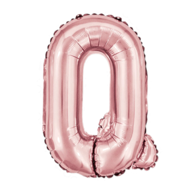 Palloncino lettera Q Oro Rosa metal 35cm