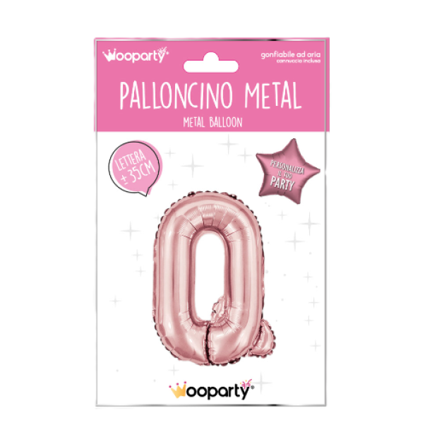 Palloncino lettera Q Oro Rosa metal 35cm