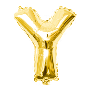 Palloncino lettera y oro metal 35cm