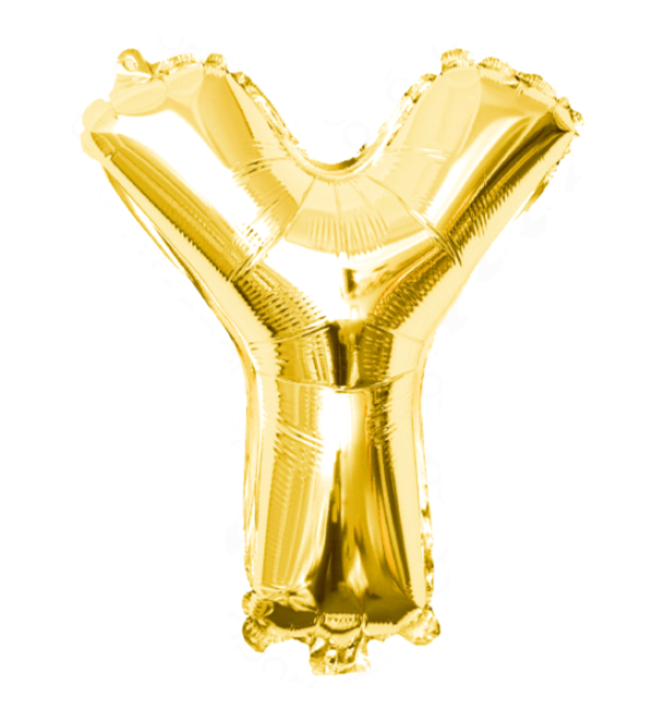 Palloncino lettera Y oro metal 35cm