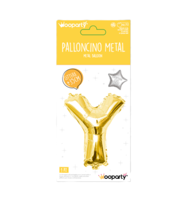 Palloncino lettera Y oro metal 35cm