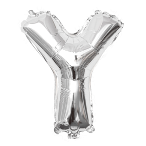 Palloncino lettera y argento metal 35cm