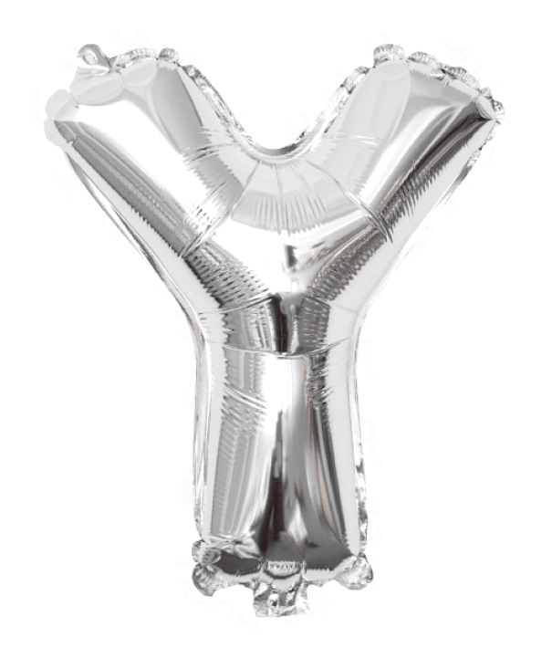 Palloncino lettera Y argento metal 35cm