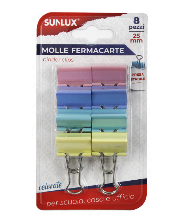 Molle fermacarte 25 mm colori assortiti confezione da 8