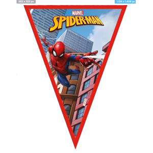 Festone bandierine spiderman 2.3mt 25x17cm
