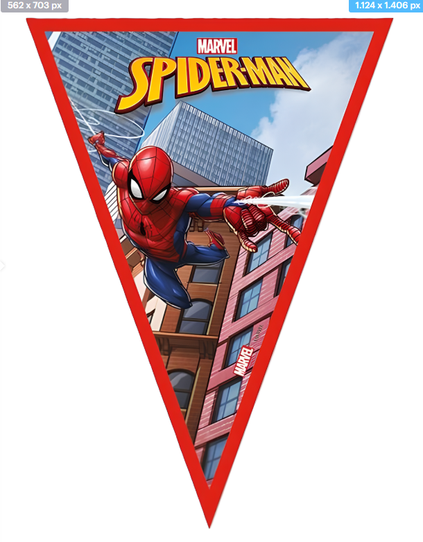 Festone Bandierine Spiderman 2.3mt 25x17cm