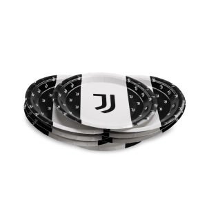 Piatti in carta juventus 18cm, confezione da 8 pezzi, decorazione festa a tema juventus
