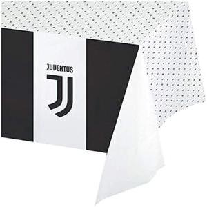 Tovaglia juventus in carta, dimensione 120x180cm, decorazione festa a tema juventus