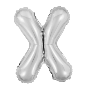 Palloncino lettera x argento metal 35cm