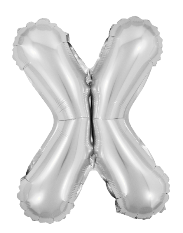 Palloncino lettera X argento metal 35cm