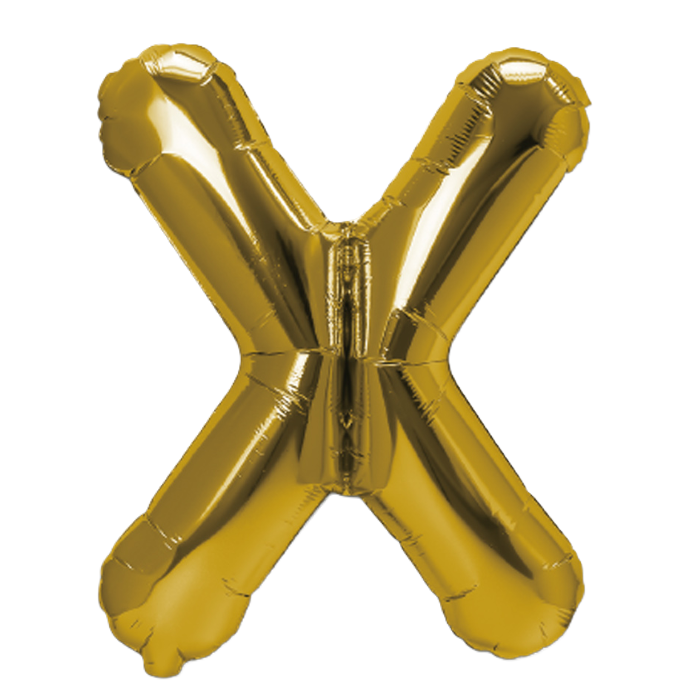 Palloncino lettera X oro metal 35cm