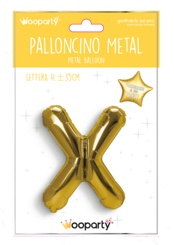 Palloncino lettera X oro metal 35cm