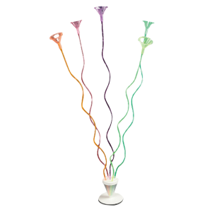 Supporto per palloncini 5 pezzi, colori fluo, con base inclusa