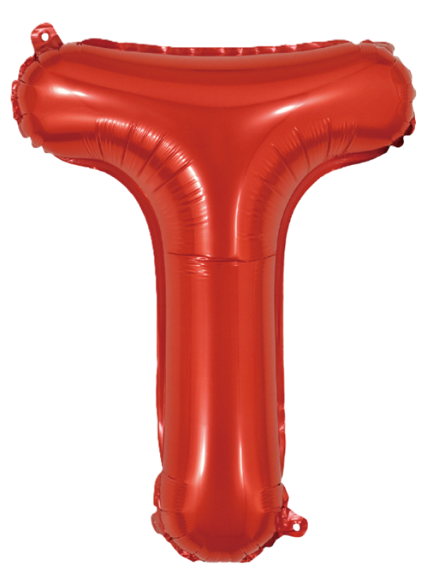 palloncino-lettera-T-rosso-metal-35cm-01 Palloncino lettera T rosso metal 35cm