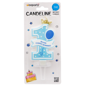 Candelina n.1 buon compleanno boy 15cm