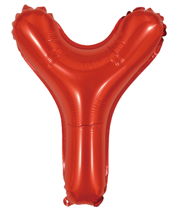 Palloncino lettera Y rosso metal 35cm