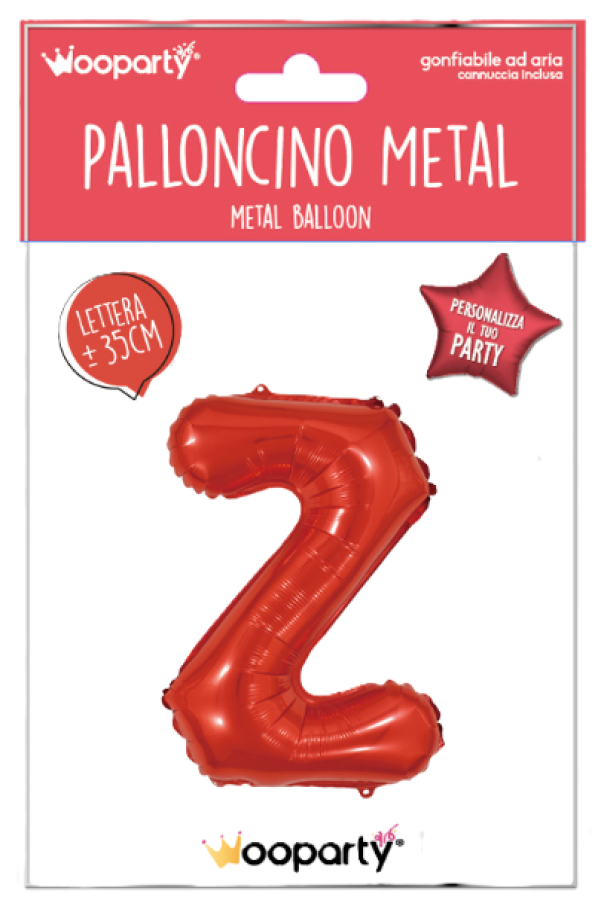 Palloncino lettera Z rosso metal 35cm