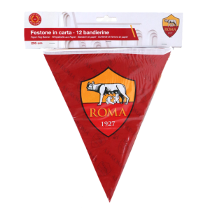 Festone bandierine roma, dimensione 295x26x20cm, decorazione per festa a tema roma calcio
