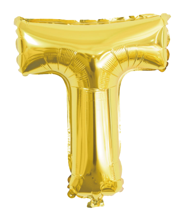 Palloncino lettera T oro metal 70cm