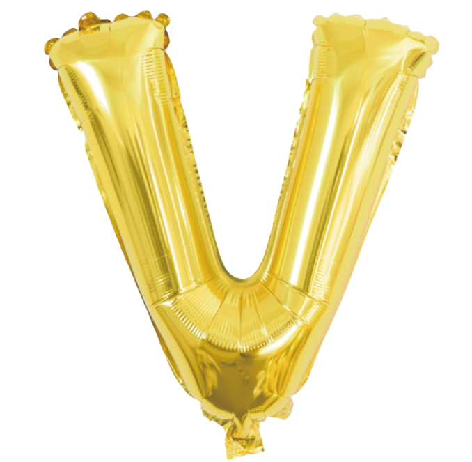 Palloncino lettera V oro metal 70cm