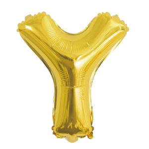 Palloncino lettera y oro metal 70cm