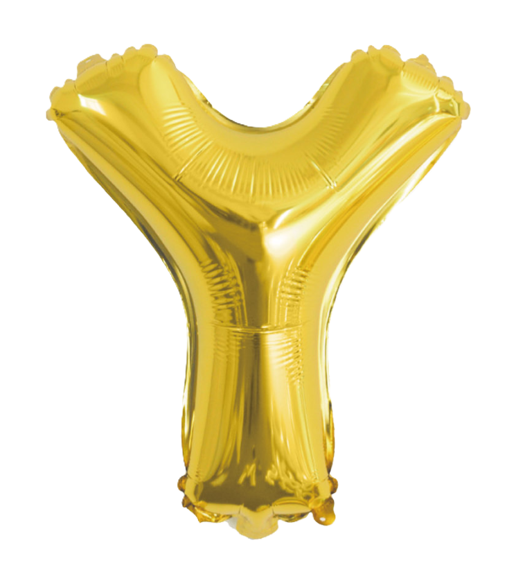 Palloncino lettera Y oro metal 70cm