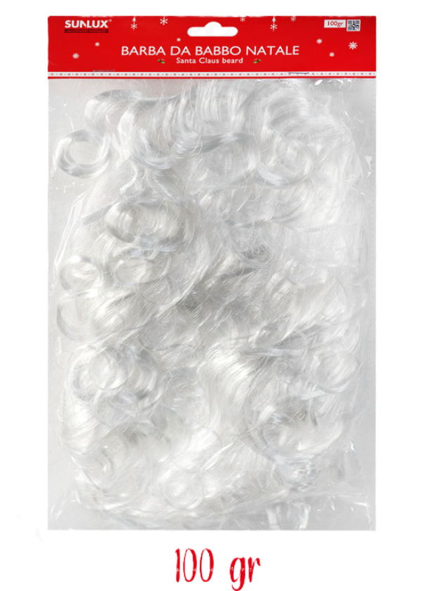 Barba da Babbo Natale con Elastico u2013 100 g u2013 Morbida e Voluminosa u2013 Accessorio Costume Natale per Feste e Event