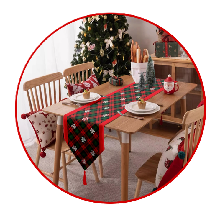 ufeffRunner da Tavola Natalizio 33x180 cm u2013 Decorazione Tavola di Natale in Tessuto Elegante, Centrotavola Festivo ufeff