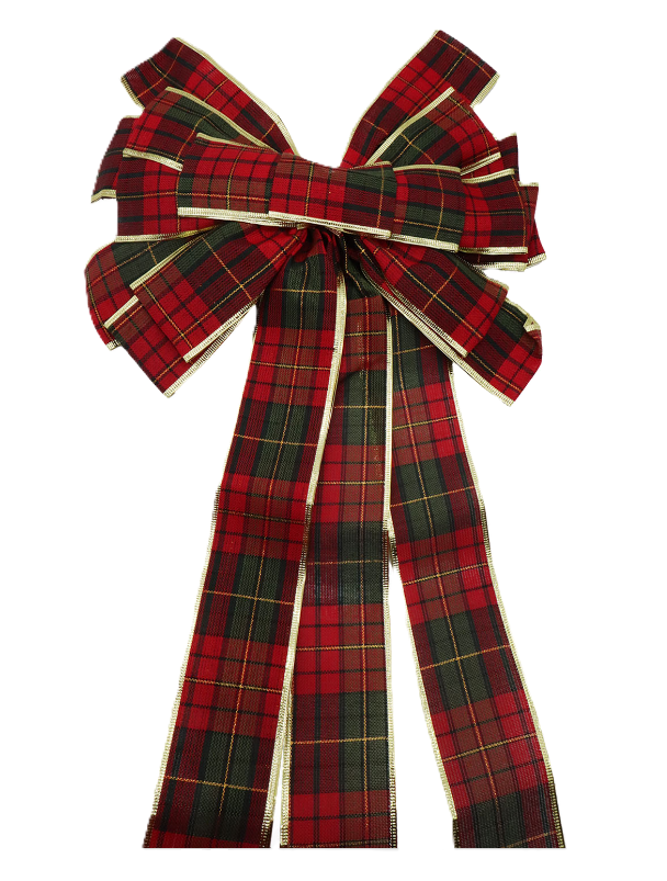 Fiocco di Natale Tartan 135x34 cm u2013 Decorazione Natalizia Classica Scozzese, Ideale per Porte, Alberi, Ghirlande e Pacchi Regalo