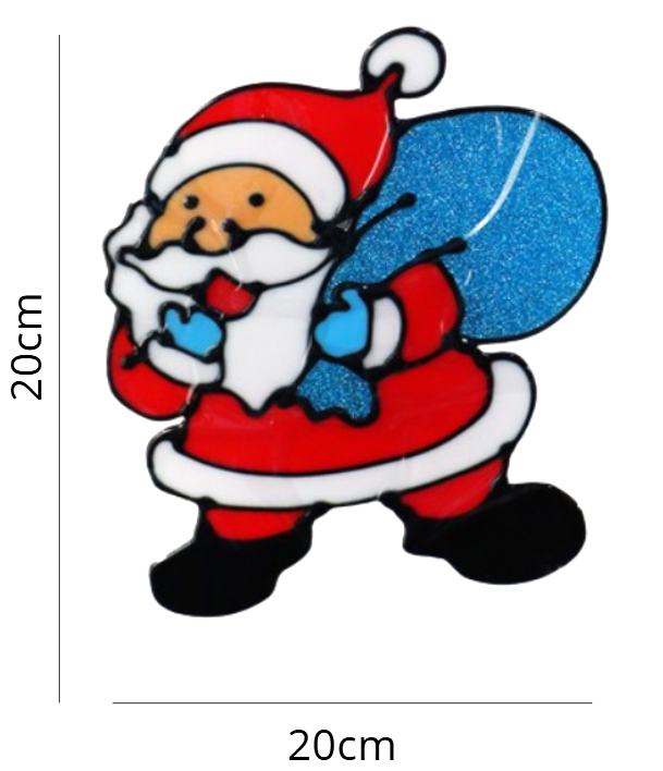 Vetrofanie Natalizie assortite 20x20cm confezione da 12 pezzi