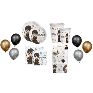 Kit ha rry po tter 109pz ( 20 palloncini metal, 24 piatti, 24 bicchieri, 40 tovaglioli, 1 tovaglia)