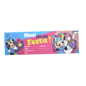 Biglietti inviti compleanno minnie – 10 pezzi con buste, inviti festa bambina a tema minnie mouse, party disney, biglietti auguri