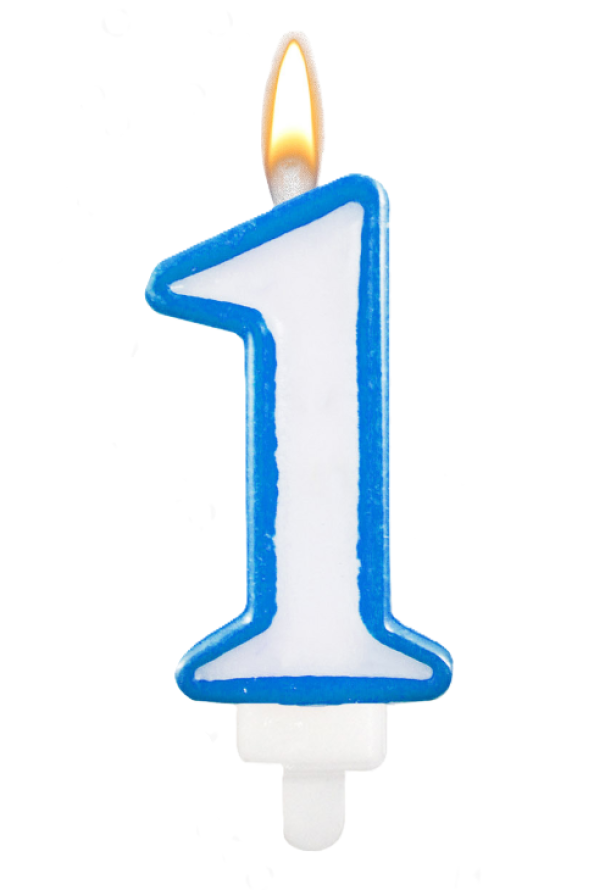 Candelina n.1 azzurro 8.5cm