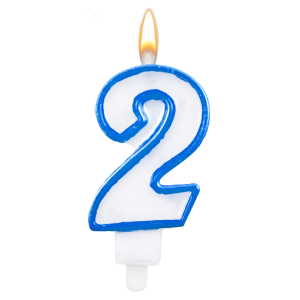 Candelina n.2 azzurro 8.5cm