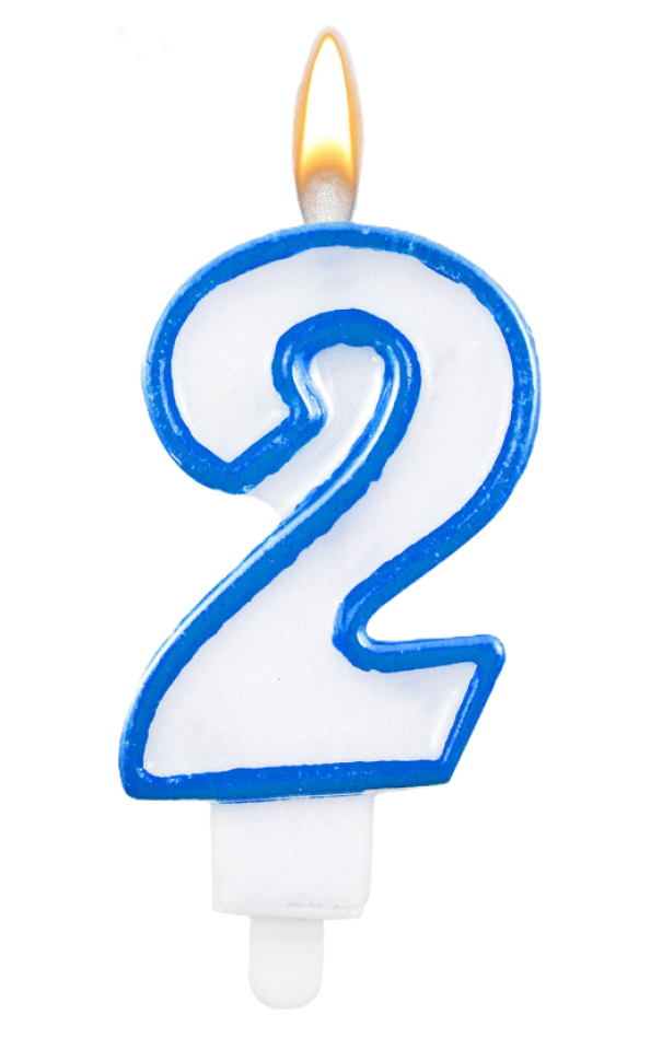 Candelina n.2 azzurro 8.5cm