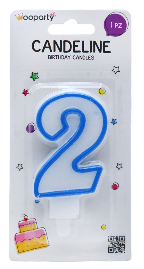 Candelina n.2 azzurro 8.5cm