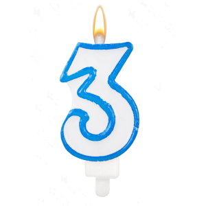 Candelina n.3 azzurro 8.5cm