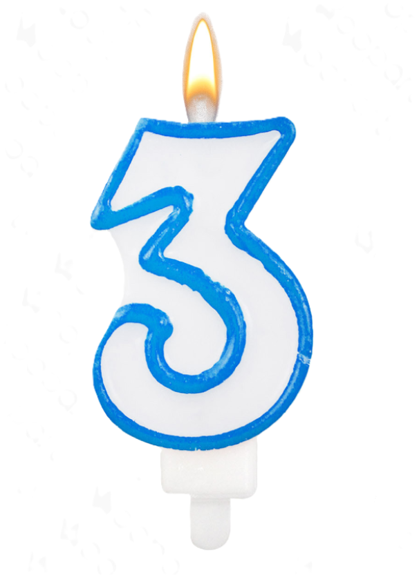 Candelina n.3 azzurro 8.5cm
