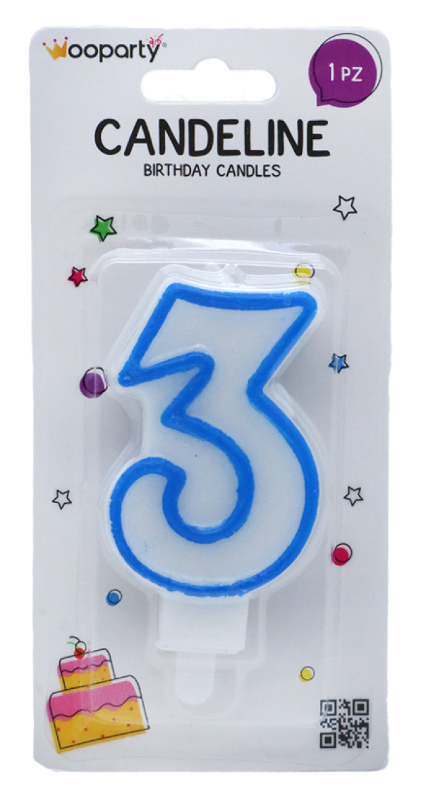 Candelina n.3 azzurro 8.5cm