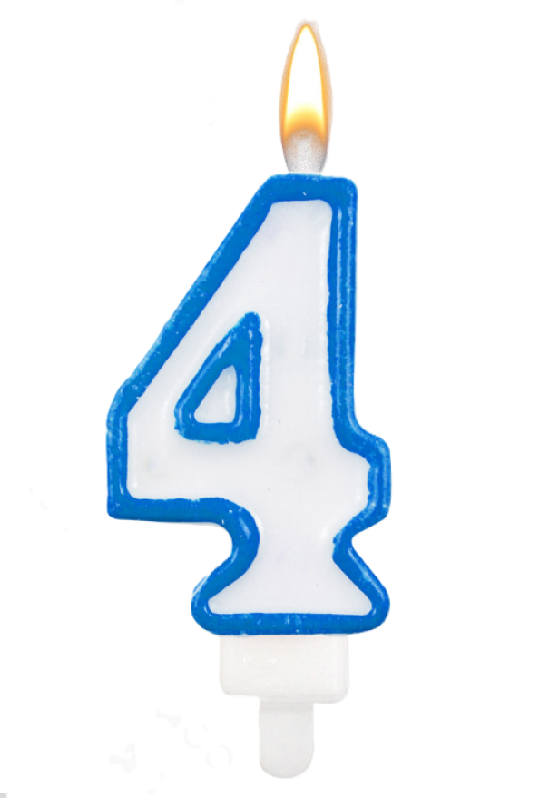 Candelina n.4 azzurro 8.5cm