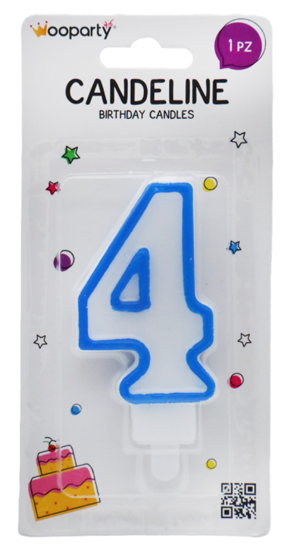 Candelina n.4 azzurro 8.5cm
