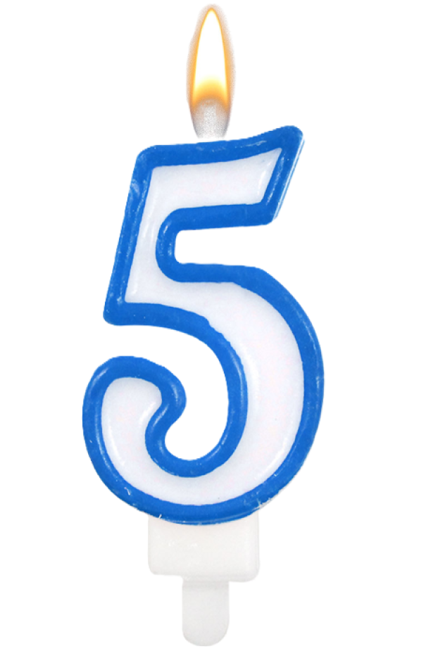 Candelina n.5 azzurro 8.5cm