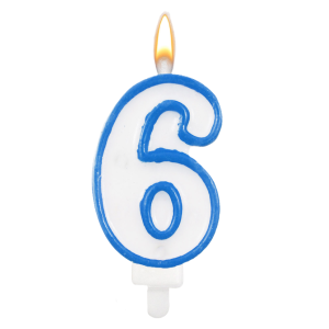 Candelina n.6 azzurro 8.5cm