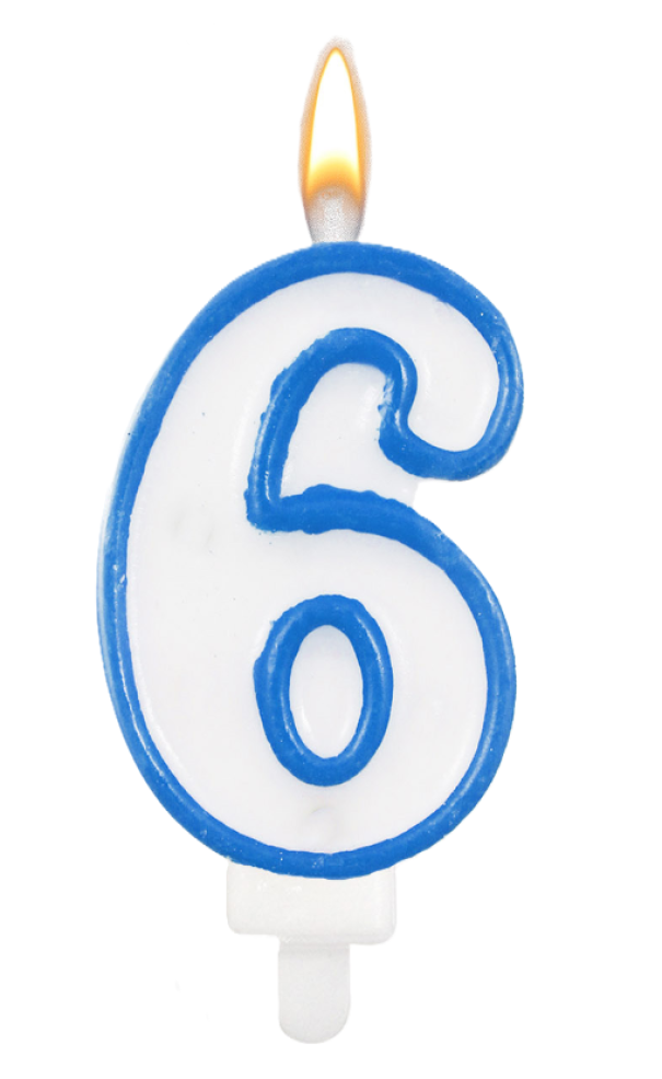 Candelina n.6 azzurro 8.5cm